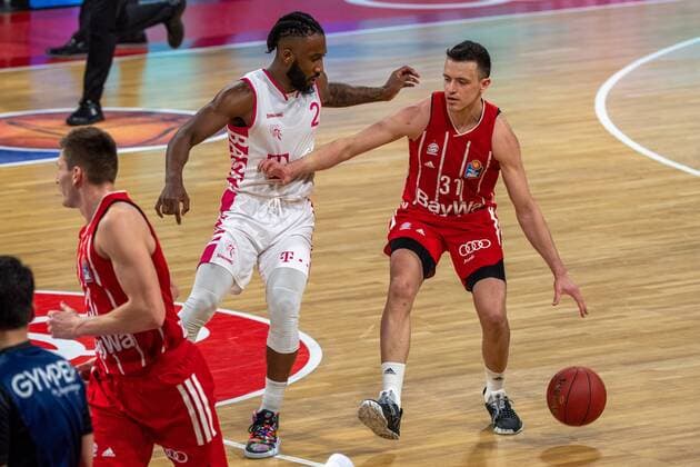 Xavier Pollard 2 Telekom Baskets Bonn , Zan Mark Sisko 31 FC Bayern , FC Bayern Basketball vs Telekom Baskets Bonn, BBL, 16 03 2021 Muenchen Bayern Germany Copyright: xkolbert-press UlrichxGamelx