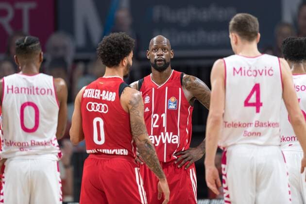 Basketball, BBL, 20210316, FC Bayern München Telekom Basket Bonn In the picture James GIST III FC Bayern München, 21 Munich Audi Dome Bayern Germany Copyright: Passion2Press MarkusxFischerx
