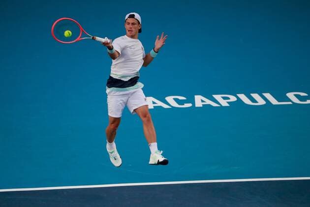Argentine Diego Schwartzman in action against Lorenzo Musetti of Italy, during the second day of activities of the Mexican Tennis Open in Acapulco, Guerrero state, Mexico, 16 March 2021. Mexican Tennis Open of Acapulco !ACHTUNG: NUR REDAKTIONELLE NUTZUNG!  Copyright: xDavidxGuzmanx MEX7131 20210317-637515448752345330