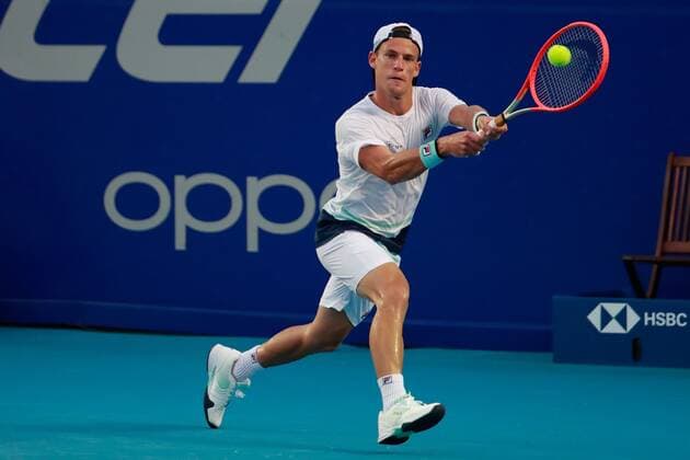 Argentine Diego Schwartzman in action against Lorenzo Musetti of Italy, during the second day of activities of the Mexican Tennis Open in Acapulco, Guerrero state, Mexico, 16 March 2021. Mexican Tennis Open of Acapulco !ACHTUNG: NUR REDAKTIONELLE NUTZUNG!  Copyright: xDavidxGuzmanx MEX7156 20210317-637515468782467727