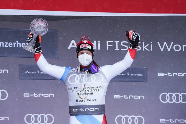 17 03 2021, Lenzerheide, Lenzerheide, Audi FIS Ski World Cup Lenzerheide Downhill Men, Beat Feuz Switzerland is the downhill winner 2021 Lenzerheide Lenzerheide Graubünden Switzerland  Copyright: xJustPictures.ch JarixPestelaccix