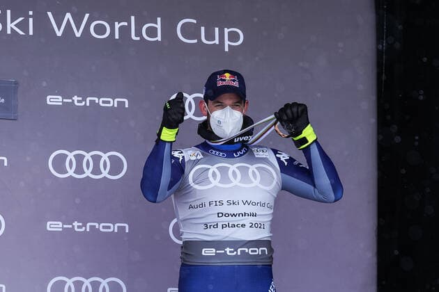 17 03 2021, Lenzerheide, Lenzerheide, Audi FIS Ski World Cup Lenzerheide Downhill Men, Dominik Paris Italy is 3 in the overall ranking downhill 2021 Lenzerheide Lenzerheide Grisons Switzerland  Copyright: xJustPictures.ch JarixPestelaccix