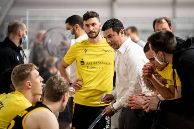Daniel Jansson coach, Tigers Tuebingen pre-game speech, Nuernberg Falcons BC vs Tigers Tuebingen, Basketball, Pro A, 17 03 2021, Nuernberg Falcons BC vs Tigers Tuebingen, Basketball, Pro A, 17 03 2021 Nuernberg Copyright: xThomasxHahnx xEibner-Pressefotox EP_FAL