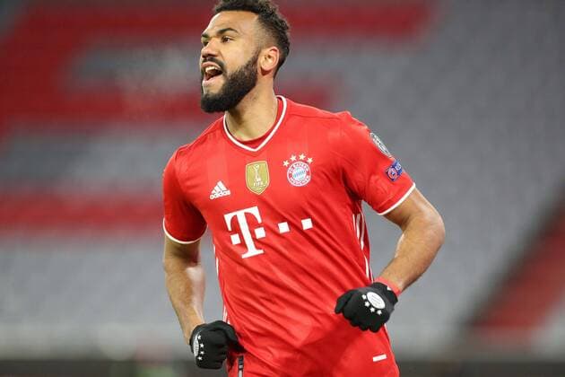 Goal celebration of Eric Maxim Choupo Moting 13 FC Bayern Muenchen to 2 0, FC Bayern Muenchen vs Lazio Roma, Champions League, Round of 16, 17 03 2021 Muenchen Bayern Germany Copyright: xkolbert-press ChristianxKolbertx