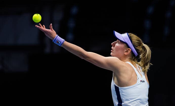 March 17, 2021, ST PETERSBURG, RUSSIA: Ekaterina Alexandrova of Russia in action during the second round of the 2021 St. Petersburg Ladies Trophy WTA, Tennis Damen 500 tournament against Tereza Martincova of the Czech Republic ST PETERSBURG RUSSIA - ZUMAa181 20210317_zaa_a181_183 Copyright: xRobxPrangex