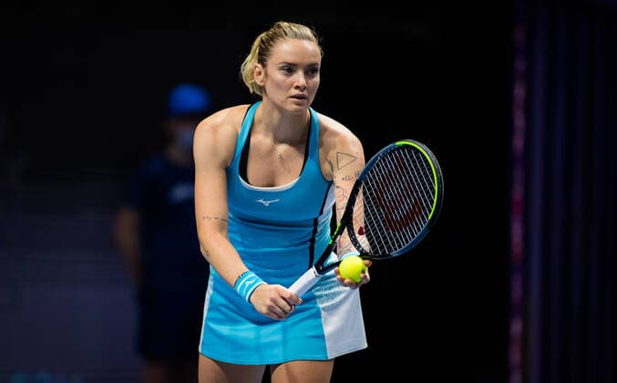 March 17, 2021, ST PETERSBURG, RUSSIA: Tereza Martincova of the Czech Republic in action during the second round of the 2021 St. Petersburg Ladies Trophy WTA, Tennis Damen 500 tournament against Ekaterina Alexandrova of Russia ST PETERSBURG RUSSIA - ZUMAa181 20210317_zaa_a181_194 Copyright: xRobxPrangex
