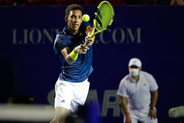 Canadian Felix Auger-Aliassime in action against Sebastian Korda of the United States, during the third day of the Mexican Tennis Open in Acapulco, Guerrero state, Mexico, 17 March 2021. Acapulco Tennis Open !ACHTUNG: NUR REDAKTIONELLE NUTZUNG!  Copyright: xDavidxGuzmanx MEX7365 20210318-637516338676214046