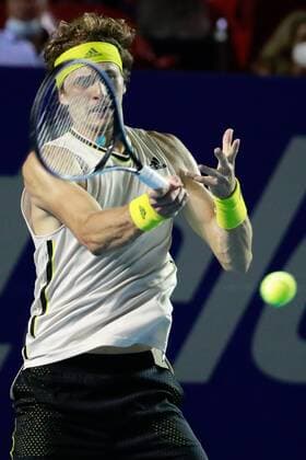The German Alexander Zverev in action today against Laslo Djere of Serbia, during the third day of activities of the Mexican Tennis Open in Acapulco, Guerrero state, Mexico, 17 March 2021. Mexican Tennis Open in Acapulco !ACHTUNG: NUR REDAKTIONELLE NUTZUNG!  Copyright: xDavidxGuzmánx MEX7415 20210318-637516388131473038