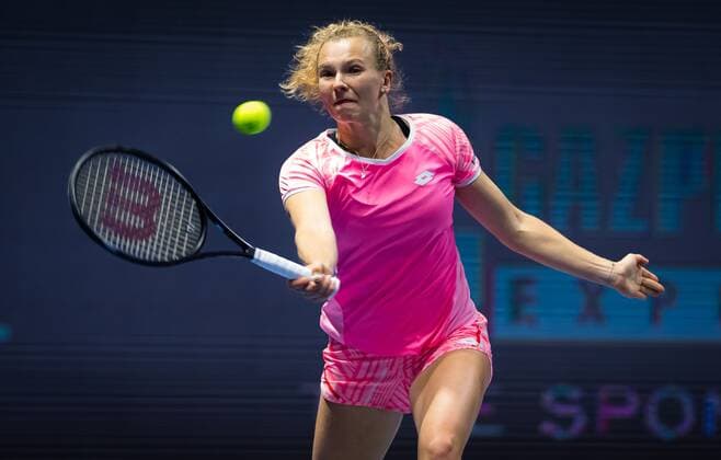 Mandatory Credit: Photo by Rob Prange Shutterstock (11803319p) Katerina Siniakova of the Czech Republic in action during the second round of the 2021 St. Petersburg Ladies Trophy WTA, Tennis Damen 500 tournament WTA St Petersburg Ladies Trophy, Tennis, St Petersburg, Russia - 18 Mar 2021 WTA St Petersburg Ladies Trophy, Tennis, St Petersburg, Russia - 18 Mar 2021  Copyright: xRobxPrange Shutterstockx 11803319p