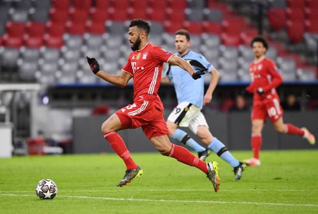 FOOTBALL CHAMPIONS LEAGUE SEASON 2020 2021 Round of 16 second leg 17 03 2021 FC Bayern Muenchen Lazio Roma Eric Maxim Choupo Moting FC Bayern Muenchen on the ball