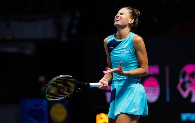 March 18, 2021, ST PETERSBURG, RUSSIA: Veronika Kudermetova of Russia in action during the second round at the 2021 St. Petersburg Ladies Trophy WTA, Tennis Damen 500 tournament against Veronika Kudermetova of Russia ST PETERSBURG RUSSIA - ZUMAa181 20210318_zaa_a181_137 Copyright: xRobxPrangex