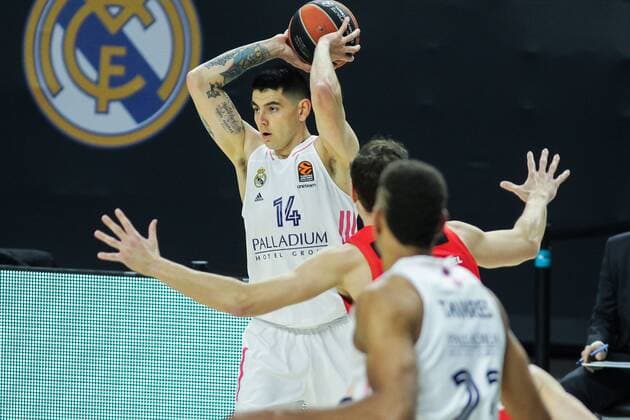 Mandatory Credit: Photo by Irina R Hipolito Shutterstock (11805729n) Gabriel Deck of Real Madrid in action during Euroleague basketball match played between Real Madrid and PBC CSKA Moscow at Wizink Center stadium on March 18, 2021 in Madrid, Spain. Basket: Euroleague- Real Madrid v CSKA Moscow, Spain - 18 Mar 2021 Basket: Euroleague- Real Madrid v CSKA Moscow, Spain - 18 Mar 2021  Copyright: xIrinaxRxHipolito Shutterstockx 11805729n