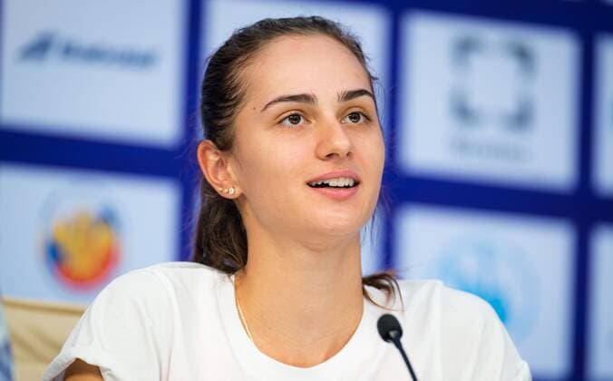 Mandatory Credit: Photo by Rob Prange Shutterstock (11803319ed) Anastasia Gasonova of Russia talks to the media after the second round at the 2021 St. Petersburg Ladies Trophy WTA, Tennis Damen 500 tournament WTA St Petersburg Ladies Trophy, Tennis, St Petersburg, Russia - 18 Mar 2021 WTA St Petersburg Ladies Trophy, Tennis, St Petersburg, Russia - 18 Mar 2021  Copyright: xRobxPrange Shutterstockx 11803319ed