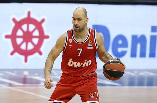 Vassilis Spanoulis action upper body upper body sports basketball EuroLeague men season 2020 2021 18 03 2021 ALBA Berlin vs Olympiakos Piraeus Piraeus