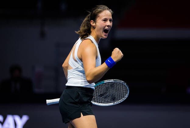 March 18, 2021, St Petersburg, Russia: Daria Kasatkina of Russia in action during the second round at the 2021 St. Petersburg Ladies Trophy WTA, Tennis Damen 500 tournament against Aliaksandra Sasnovich of Belarus St Petersburg Russia - ZUMAa181 20210318_zaa_a181_078 Copyright: xRobxPrangex