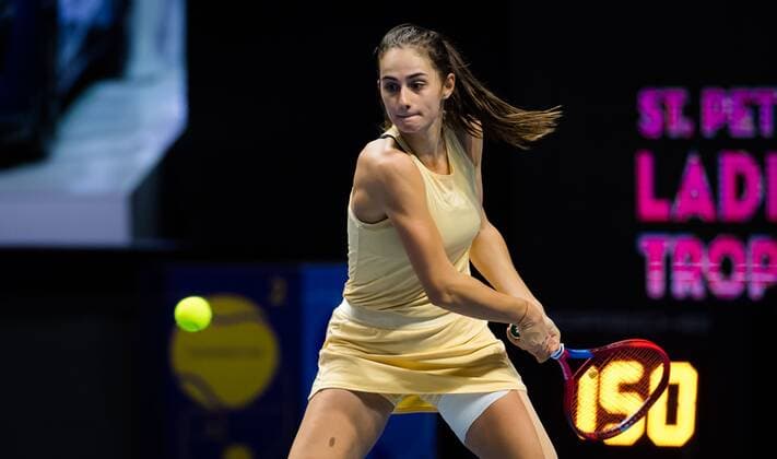 Mandatory Credit: Photo by Rob Prange Shutterstock (11803320u) Anastasia Gasanova of Russia in action during the quarter-final at the 2021 St. Petersburg Ladies Trophy WTA, Tennis Damen 500 tournament WTA St Petersburg Ladies Trophy, Tennis, St Petersburg, Russia - 19 Mar 2021 WTA St Petersburg Ladies Trophy, Tennis, St Petersburg, Russia - 19 Mar 2021  Copyright: xRobxPrange Shutterstockx 11803320u