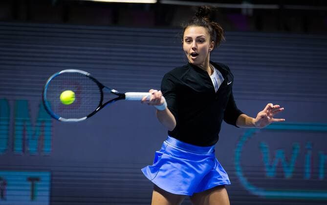 Mandatory Credit: Photo by Rob Prange Shutterstock (11803320at) Jaqueline Cristian of Romania in action during the quarter-final at the 2021 St. Petersburg Ladies Trophy WTA, Tennis Damen 500 tournament WTA St Petersburg Ladies Trophy, Tennis, St Petersburg, Russia - 19 Mar 2021 WTA St Petersburg Ladies Trophy, Tennis, St Petersburg, Russia - 19 Mar 2021  Copyright: xRobxPrange Shutterstockx 11803320at