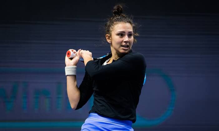 Mandatory Credit: Photo by Rob Prange Shutterstock (11803320av) Jaqueline Cristian of Romania in action during the quarter-final at the 2021 St. Petersburg Ladies Trophy WTA, Tennis Damen 500 tournament WTA St Petersburg Ladies Trophy, Tennis, St Petersburg, Russia - 19 Mar 2021 WTA St Petersburg Ladies Trophy, Tennis, St Petersburg, Russia - 19 Mar 2021  Copyright: xRobxPrange Shutterstockx 11803320av