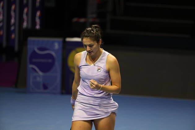 March 19, 2021, St. Peterburg, Russia: Margarita Gasparyan of Russia playing against Ekaterina Alexandrova of Russia during the St.Petersburg Ladies Trophy 2021 tennis tournament at Sibur Arena..Final score: St. Peterburg Russia - ZUMAs197 20210319_zaa_s197_078 Copyright: xMaksimxKonstantinovx
