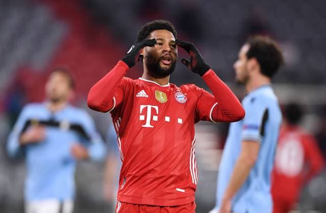 FOOTBALL CHAMPIONS LEAGUE SEASON 2020 2021 Round of 16 second leg 17 03 2021 FC Bayern Muenchen Lazio Roma Serge Gnabry FC Bayern Muenchen