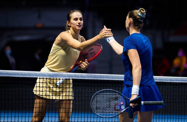 March 19, 2021, ST PETERSBURG, RUSSIA: Anastasia Gasanova & Vera Zvonareva of Russia at the net after the quarter-final at the 2021 St. Petersburg Ladies Trophy WTA, Tennis Damen 500 tournament ST PETERSBURG RUSSIA - ZUMAa181 20210319_zaa_a181_019 Copyright: xRobxPrangex
