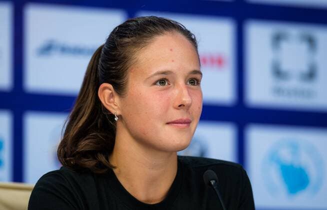 Mandatory Credit: Photo by Rob Prange Shutterstock (11803320cs) Daria Kasatkina of Russia talks to the media after reaching the semi-final at the 2021 St. Petersburg Ladies Trophy WTA, Tennis Damen 500 tournament WTA St Petersburg Ladies Trophy, Tennis, St Petersburg, Russia - 19 Mar 2021 WTA St Petersburg Ladies Trophy, Tennis, St Petersburg, Russia - 19 Mar 2021  Copyright: xRobxPrange Shutterstockx 11803320cs