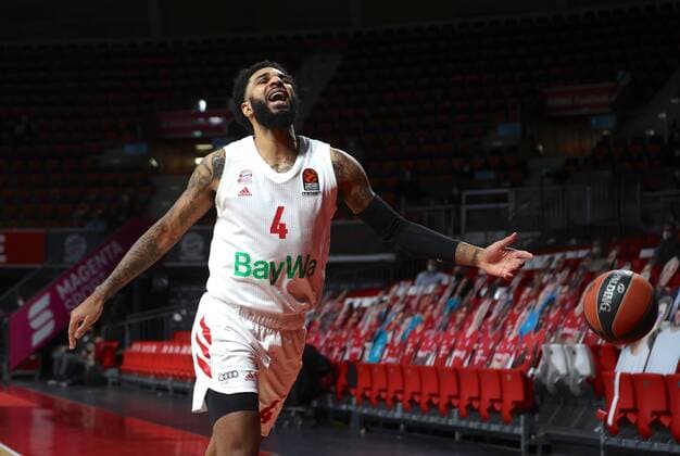 Ball out of bavaria 4 Dennis Jerome SEELEY Basketball, FC Bayern Anadolu EFES, Euroleague, 2020 2021 season, on 19 3 2021 in Munich, A U D I D O M E, Germany Source Copyright Credit Oryk HAIST. x1DX37614.Isx