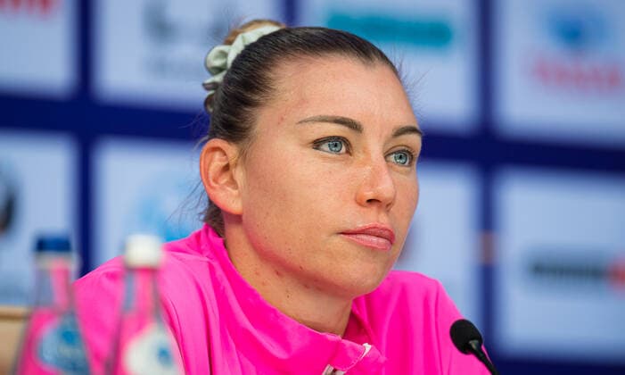 March 19, 2021, ST PETERSBURG, RUSSIA: Vera Zvonareva of Russia talks to the media after the quarter-final at the 2021 St. Petersburg Ladies Trophy WTA, Tennis Damen 500 tournament ST PETERSBURG RUSSIA - ZUMAa181 20210319_zaa_a181_120 Copyright: xRobxPrangex