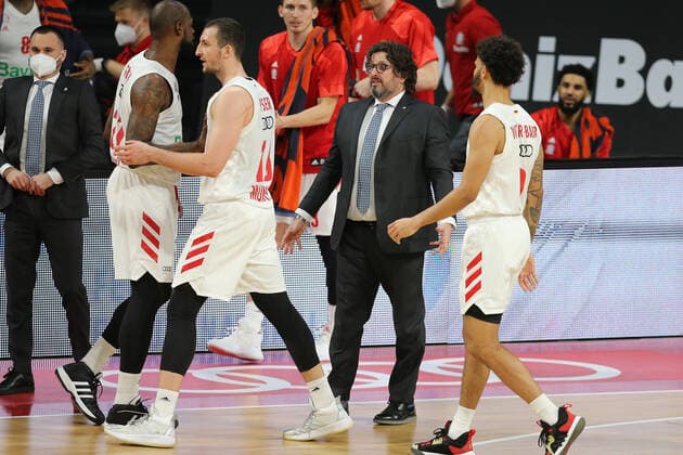 Head Coach Andrea Trinchieri Muenchen GER, FC Bayern Basketball vs Anadolu Efes Istanbul, Basketball, EuroLeague, Matchday 30, Season 2020 2021, 19 03 2021, GER, FC Bayern Basketball vs Anadolu Efes Istanbul, Basketball, EuroLeague, Matchday 30, Season 2020 2021, 19 03 2021, Muenchen. Copyright: xEIBNER MarcelxEngelbrechtx EP_EER