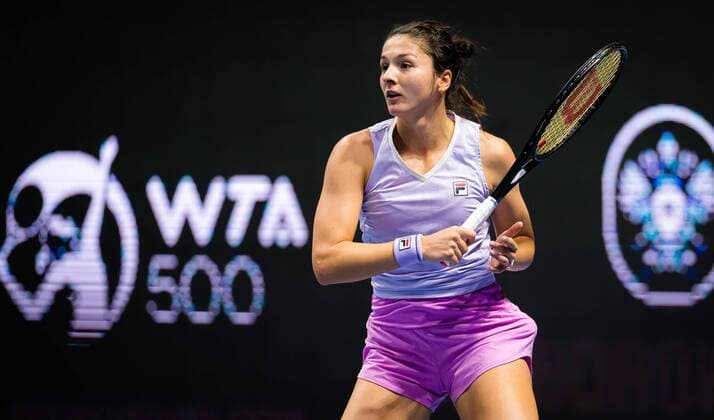 Mandatory Credit: Photo by Rob Prange Shutterstock (11803321r) Margarita Gasparyan of Russia in action during the semi-finals of the 2021 St. Petersburg Ladies Trophy WTA, Tennis Damen 500 tournament WTA St Petersburg Ladies Trophy, Tennis, St Petersburg, Russia - 20 Mar 2021 WTA St Petersburg Ladies Trophy, Tennis, St Petersburg, Russia - 20 Mar 2021  Copyright: xRobxPrange Shutterstockx 11803321r