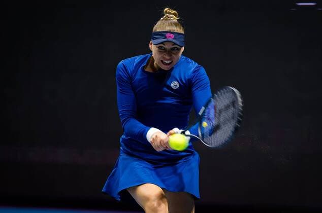 Mandatory Credit: Photo by Rob Prange Shutterstock (11803321e) Vera Zvonareva of Russia in action during the semi-finals of the 2021 St. Petersburg Ladies Trophy WTA, Tennis Damen 500 tournament WTA St Petersburg Ladies Trophy, Tennis, St Petersburg, Russia - 20 Mar 2021 WTA St Petersburg Ladies Trophy, Tennis, St Petersburg, Russia - 20 Mar 2021  Copyright: xRobxPrange Shutterstockx 11803321e