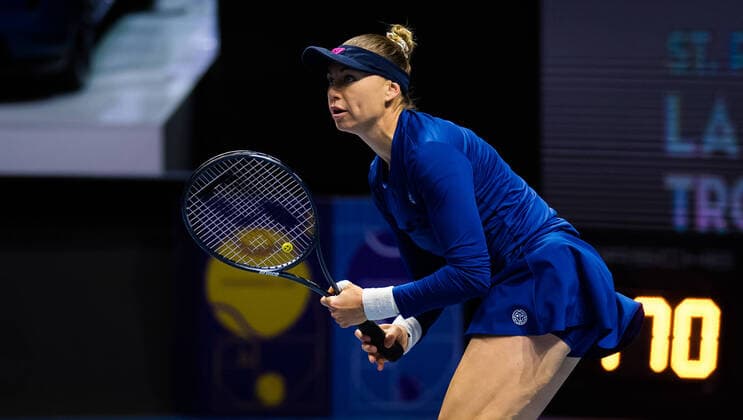 March 20, 2021, ST PETERSBURG, RUSSIA: Vera Zvonareva of Russia in action during the semi-finals of the 2021 St. Petersburg Ladies Trophy WTA, Tennis Damen 500 tournament against Margarita Gasparyan of Russia ST PETERSBURG RUSSIA - ZUMAa181 20210320_zaa_a181_003 Copyright: xRobxPrangex