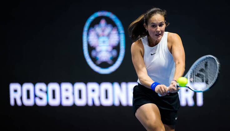 March 20, 2021, ST PETERSBURG, RUSSIA: Daria Kasatkina of Russia in action during the semi-finals of the 2021 St. Petersburg Ladies Trophy WTA, Tennis Damen 500 tournament against Svetlana Kuznetsova of Russia ST PETERSBURG RUSSIA - ZUMAa181 20210320_zaa_a181_118 Copyright: xRobxPrangex