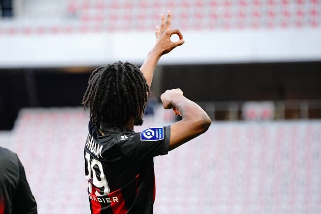 Joie - Khephren Thuram (OGC Nice) FOOTBALL : OGC Nice vs Marseille - Ligue 1 Uber Eats - Nice - 20 03 2021 NorbertScanella PanoramiC 