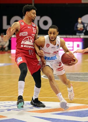20 03 2021, xovx, Basketball BBL, JobStairs Giessen 46ers s Oliver Würzburg v l Diante Garrett Giessen 46ers , Cameron Hunt s Oliver Würzburg Giessen Sporthalle Giessen Ost Hessen Germany EN