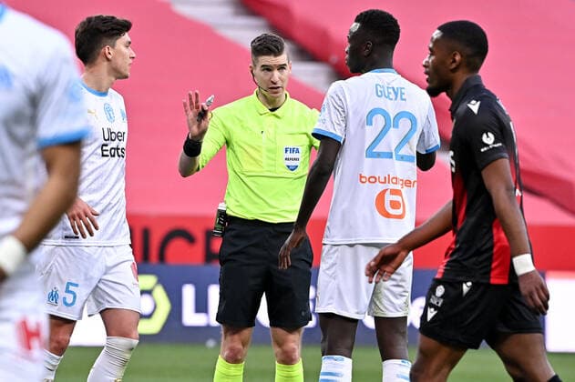 FRANCOIS LETEXIER (ARBITRE) FOOTBALL : Nice vs Marseille - Ligue 1 Uber Eats - 20 03 2021 FEP Panoramic 