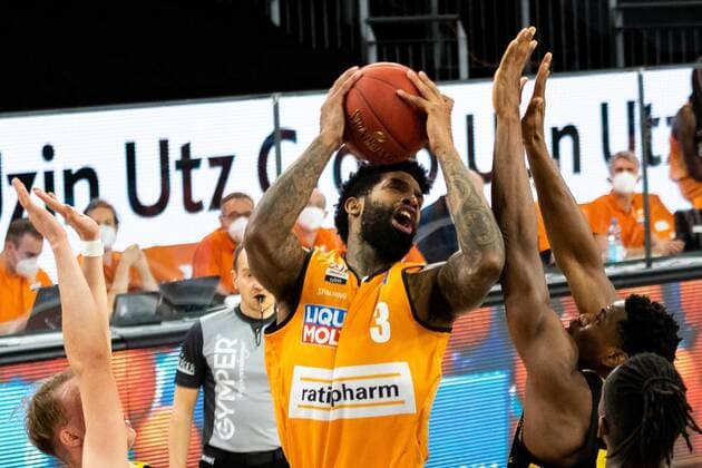 Trey Landers Ratiopharm Ulm 03 5 GER, Ratiopharm Ulm vs MHP Riesen Ludwigsburg, easycredit 1 Bundesliga Basketball, 24 match day, season 2020 21, 20 03 2021 Ratiopharm Ulm vs MHP Riesen Ludwigsburg, 1 Basketball Bundesliga New Ulm. Copyright: xEibner-Pressefoto RogerxBuerkex EP_EER