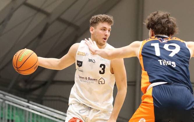 20 03 2021 Basketball Season 2019 2020 2 Bundesliga Pro A 27 Spieltag Nürnberg Falcons Basketball Club NBC Rostock Seawolves DaMa Marcell Pongo 3, Nürnberg Falcons BC NBC Sid Marlon Theis 19, Rostock Seawolves
