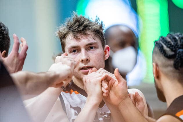 Vincent Friederici 30 BSW Sixers during the 2020 21 mens season in the Barmer Bundesliga ProB between BSW Sixers and ETV Hamburg Basketball at Ballsporthalle Sandersdorf on 20 March 2021 in Sandersdorf, Saxony Anhalt, Germany