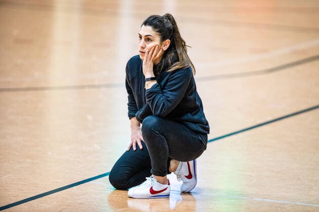 Coach Sükran Gencay ETV Hamburg Basketball during the season 2020 21 Men in the Barmer Bundesliga ProB between BSW Sixers and ETV Hamburg Basketball at the Ballsporthalle Sandersdorf on 20 March 2021 in Sandersdorf, Saxony Anhalt, Germany