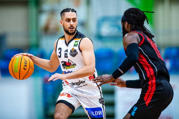 Yasin Turan 3 BSW Sixers during the 2020 21 mens season in the Barmer Bundesliga ProB between BSW Sixers and ETV Hamburg Basketball at Ballsporthalle Sandersdorf on 20 March 2021 in Sandersdorf, Saxony Anhalt, Germany