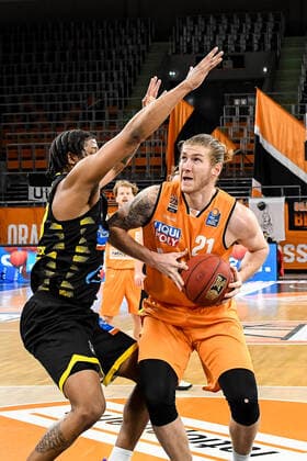 GER, BBL, ratiopharm ulm vs MHP RIESEN Ludwigsburg 20 03 2021, ratiopharm arena, Neu Ulm, GER, BBL, ratiopharm ulm vs MHP RIESEN Ludwigsburg, pictured Desi Rodriguez Ludwigsburg, 20 , Dylan Osetkowski Ulm, 21 nordphotoxGmbHx xHafner nph00200