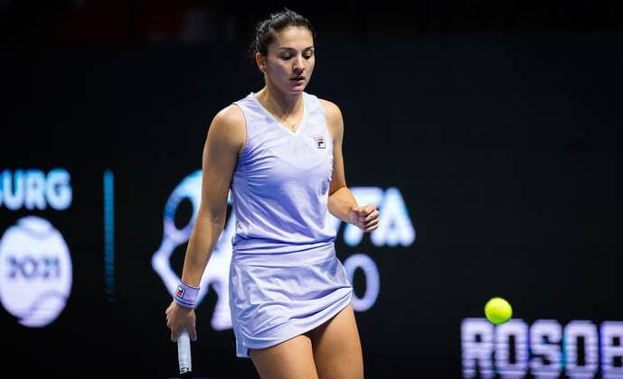 Mandatory Credit: Photo by Rob Prange Shutterstock (11803322u) Margarita Gasparyan of Russia in action during the final of the 2021 St. Petersburg Ladies Trophy WTA, Tennis Damen 500 tournament WTA St Petersburg Ladies Trophy, Tennis, St Petersburg, Russia - 21 Mar 2021 WTA St Petersburg Ladies Trophy, Tennis, St Petersburg, Russia - 21 Mar 2021  Copyright: xRobxPrange Shutterstockx 11803322u
