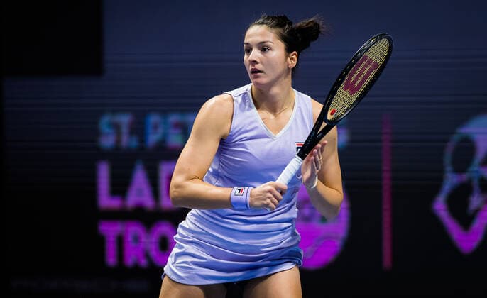 March 21, 2021, ST PETERSBURG, RUSSIA: Margarita Gasparyan of Russia in action during the final of the 2021 St. Petersburg Ladies Trophy WTA, Tennis Damen 500 tournament against Daria Kasatkina of Russia ST PETERSBURG RUSSIA - ZUMAa181 20210321_zaa_a181_020 Copyright: xRobxPrangex