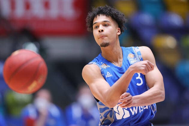 Fraport Skyliners Alba Berlin, easyCredit BBL Maximilian Begue Fraport Skyliners, 3 Basketball match of the easyCredit BBL between the Fraport Skyliners and Alba Berlin on 21 March 2021 at the Fraport Arena in Frankfurt am Main , Frankfurt am Main Hesse Germany Fraport Arena