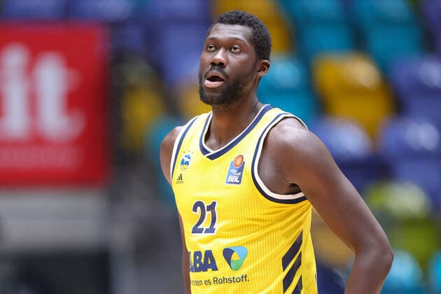 Fraport Skyliners Alba Berlin, easyCredit BBL Christ Koumadje Alba Berlin, 21 Basketball match of the easyCredit BBL between the Fraport Skyliners and Alba Berlin on 21 March 2021 at the Fraport Arena in Frankfurt am Main , Frankfurt am Main Hesse Germany Fraport Arena