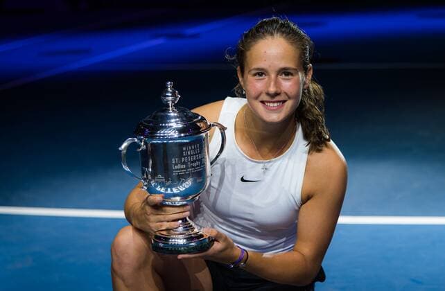 Mandatory Credit: Photo by Rob Prange Shutterstock (11803322x) Daria Kasatkina of Russia with the champions trophy after winning the final of the 2021 St. Petersburg Ladies Trophy WTA, Tennis Damen 500 tournament WTA St Petersburg Ladies Trophy, Tennis, St Petersburg, Russia - 21 Mar 2021 WTA St Petersburg Ladies Trophy, Tennis, St Petersburg, Russia - 21 Mar 2021  Copyright: xRobxPrange Shutterstockx 11803322x