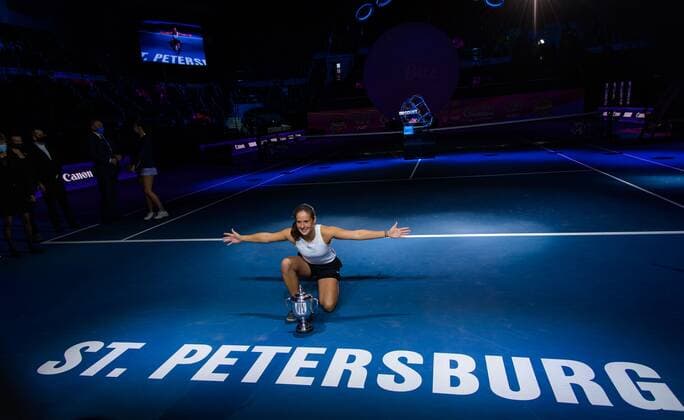 Mandatory Credit: Photo by Rob Prange Shutterstock (11803322am) Daria Kasatkina of Russia with the champions trophy after winning the final of the 2021 St. Petersburg Ladies Trophy WTA, Tennis Damen 500 tournament WTA St Petersburg Ladies Trophy, Tennis, St Petersburg, Russia - 21 Mar 2021 WTA St Petersburg Ladies Trophy, Tennis, St Petersburg, Russia - 21 Mar 2021  Copyright: xRobxPrange Shutterstockx 11803322am