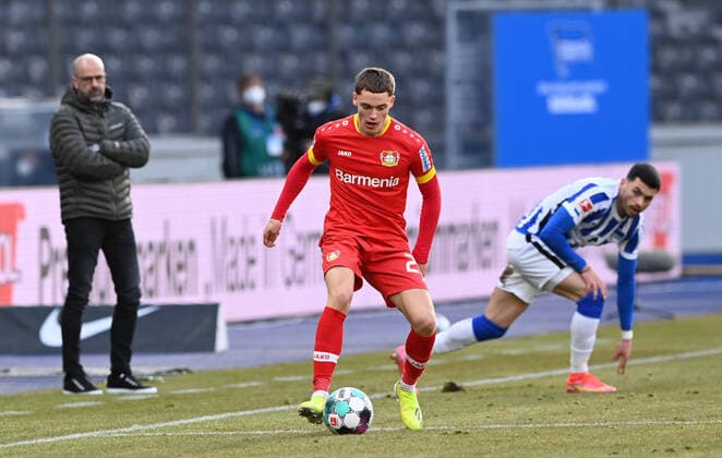 Football, Men, 1 Bundesliga, 2020 21 season, 26 matchday , Hertha BSC Bayer 04 Leverkusen, Florian Wirtz Bayer 04 Leverkusen , 21 03 2021, Copyright: xMatthiasxKochx