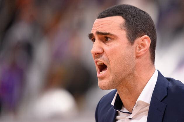 BG Göttingen Telekom Baskets Bonn 21 03 2021, Basketball Bundesliga easyCredit BBL, 2020 2021 season, main round, 24 matchday, BG Göttingen Telekom Baskets Bonn Göttingen coach Roel Moors Göttingen Lower Saxony Germany.